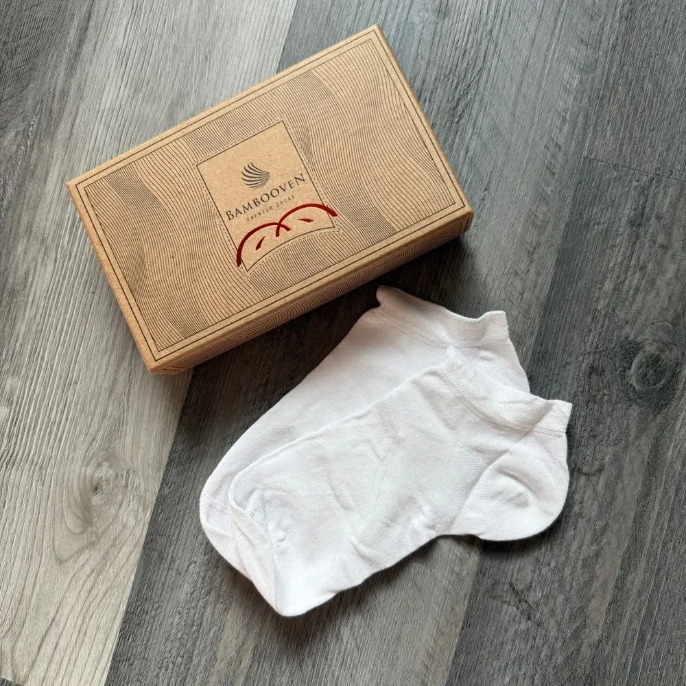 Bambooven Premium Bamboo Socks NEW White Women’s Athleisure Workout Gym